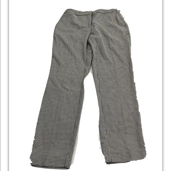 Zara Basic Plaid Pants Womens Size Medium Regular Fit Stretch Waist Straight Leg - Picture 6 of 10